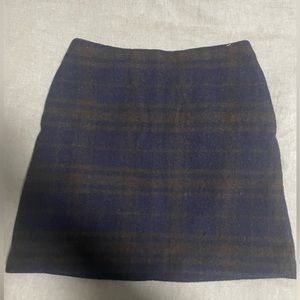 Uniqlo Wool Navy and Brown Skirt Size 4
